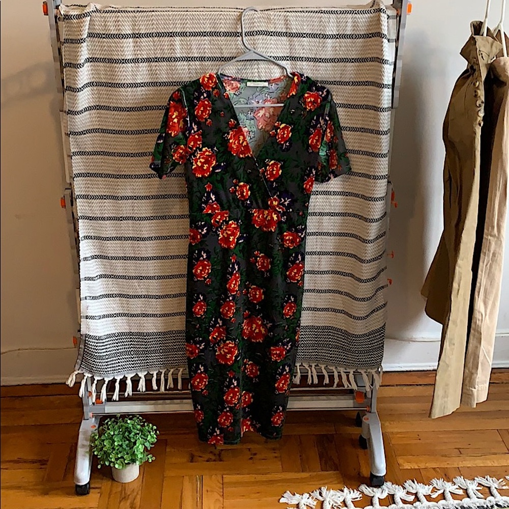 Zara Velvet Floral Dress